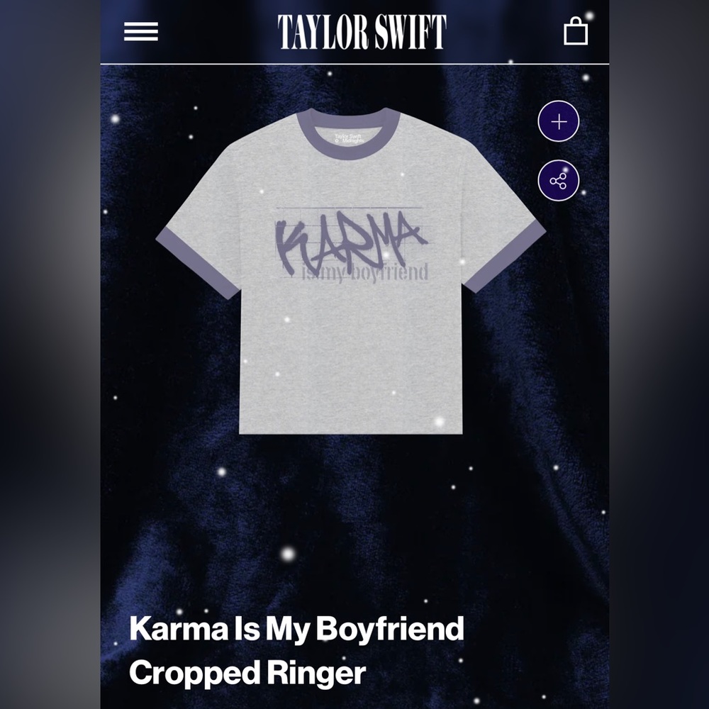 SOLD OUT/RARE AND NIB KARMA IS MY BOYFRIEND RINGER TEE